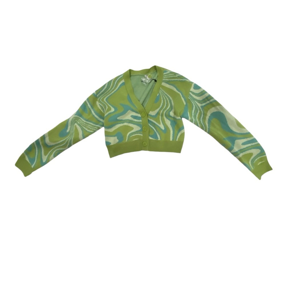 Garage Cropped Patterned Cardigan